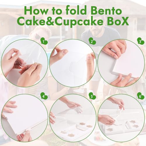 JCD 9 Pcs Clear Cupcake Boxes Combo,Cakes and Cupcakes Box 1+4 Bento Box Clear Bento Cakes Boxes Fit 4 Cupcake and 1 Mini Cake for Valentine Wedding Birthday(1+4/9Pcs) - size: Clear 1+4/9Pcs