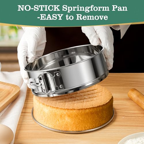 9-Inch Springform Cake Pan, Removable Bottom, 304 Stainless Steel - size: 9" Cake Pan