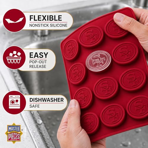 MasterPieces Game Day Set - FanPans NFL San Francisco 49ers - Silicone Ice Cube Trays Two Pack - Dishwasher Safe - style: San Francisco 49ers