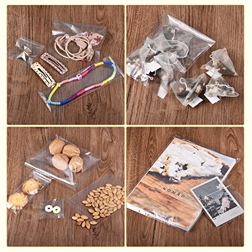 uxcell 100Pcs Clear Cello Bags, 4" x 12" Plastic Self Sealing OPP Cello Treat Bags Cello Poly Bags for Packing Cookies Candy Jewelry Gifts, Clear