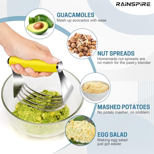 Large Pastry Cutter For Baking Durable Pastry Blender Dough Cutter Yellow - color: Yellow