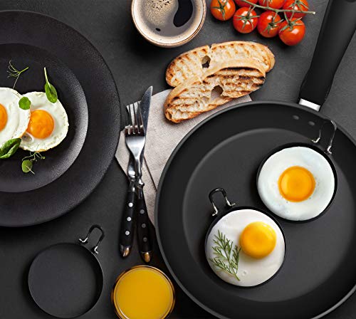 Laxinis World Stainless Steel Egg Cooking Rings & Pancake Mold, 4-Pack