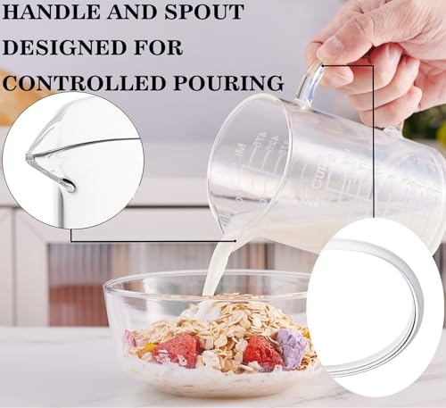 Ackers BORO3.3 Etched Glass Measuring Cup with Handle, 500 ml, 2 Cup - size: 500 ML (16 Oz, 2 Cup) - Etched Graduated