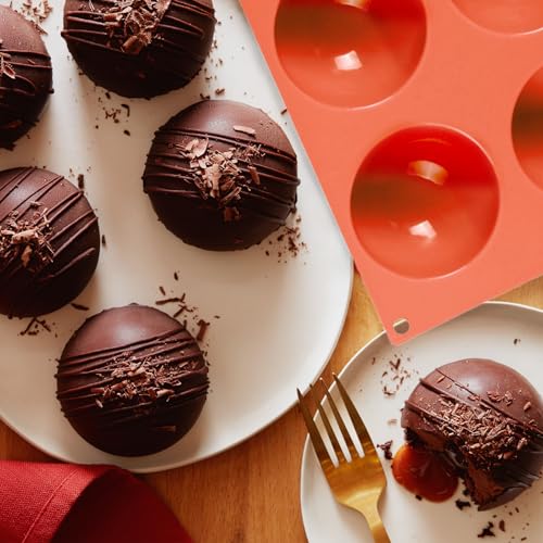 Joyeee Egg Shaped Silicone Molds for Baking, 2 Pcs 6 Cup Durable Round Big Silicone Molds for Food, Egg Muffin, Cupcakes, Big Cupcake Dessert, Dishwasher Safe, Easy Clean - size: Regular size egg molds - 2 pack