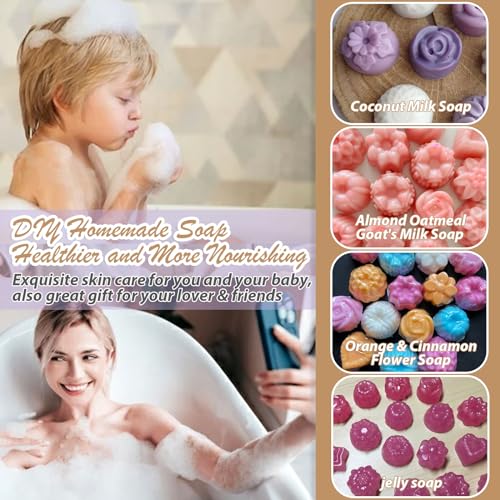 Soap Molds Silicone Flower Shapes 3 Packs for Chocolate Gelatina Lotion Bar Candy Ice Cube Jelly Bathbomb, Blossom Rose Baking Tray Molds Unique Heart Star Food Grade Non-stick Homemade DIY BPA free - style: Small Flower 3PCS