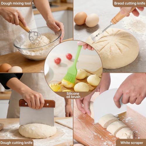 Danish Dough Whisk Set, Dough Hook, Bread Lame, Bench Scraper