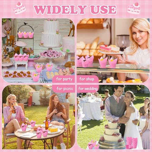 600 Pcs Tulip Cupcake Liners, Solid, Hot Pink - color: Hot Pink