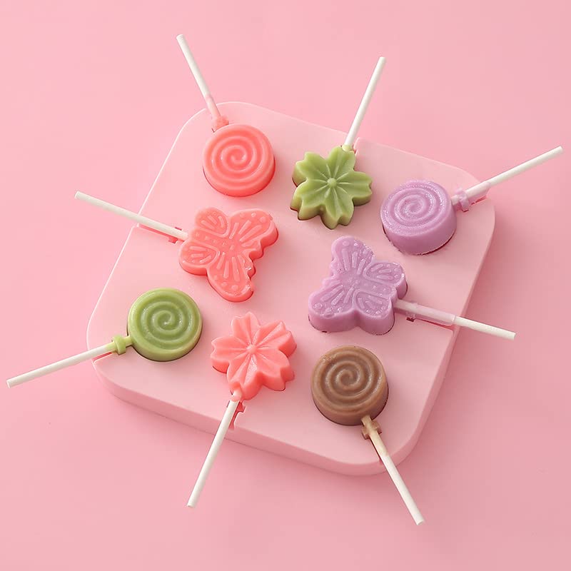 Cute Butterfly Lollipop Mold Set,Flower Hard Candy Sucker Mold (Butterfly) - color: Butterfly