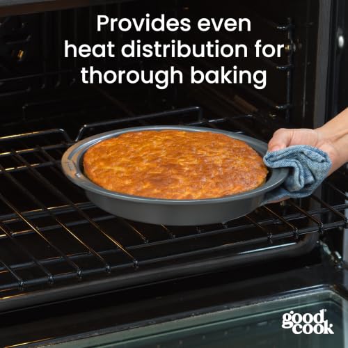 GoodCook Everyday Nonstick Steel Round Cake Pan, 9-Inch, Gray - size: 9-Inch, style: Round Cake Pan