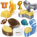 4 Pcs Football Cake Pop Mold with 200 Sticks Football - style: Football