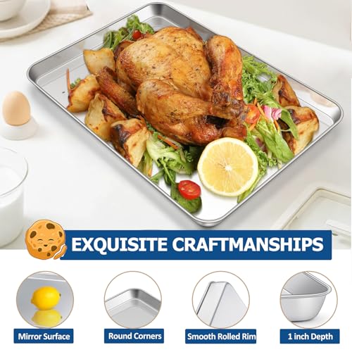 TeamFar Baking Sheet with Cooling Rack Set, 17.6 x 13 x 1 inch - size: 17.6 x 13 x 1inch