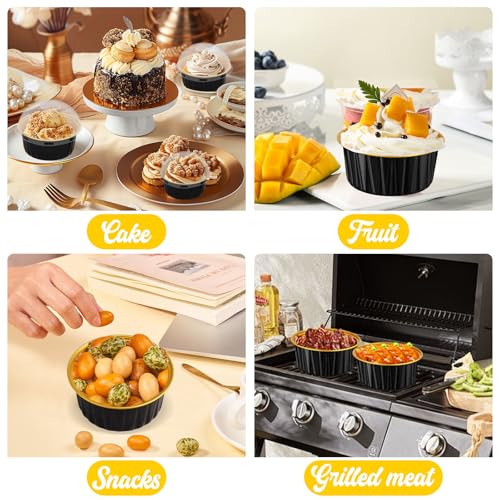 60 Pack 5 OZ Disposable Round Mini Cake Pans with Lids - color: Style 2-60 Pack