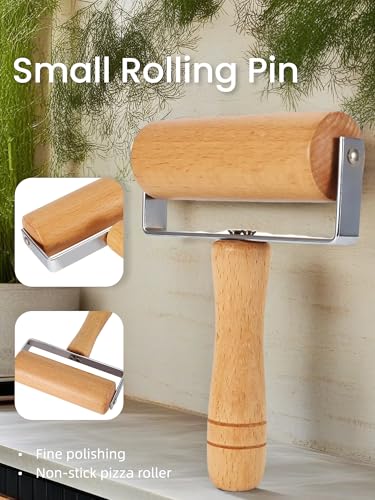 Pizza Rolling Pin, Small Rolling Pin, Non-Stick Wooden Dough Roller for Pastry Tortilla Pizza Cookie Dumpling (Type 2) - size: Type 2