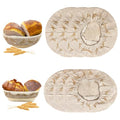 SNAIL GARDEN Bread Proofing Basket Cloth Liner - 3 Oval (10") & 3 Round (9"), Wheat Pattern Reusable Banneton Basket Liners, Linen Cotton Proofing Basket Covers for Bread Making