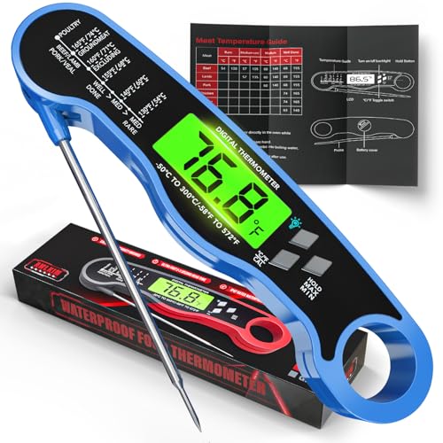 AWLKIM Meat Thermometer Digital, Instant Read Food Thermometer, Blue - color: 1 Pack Blue