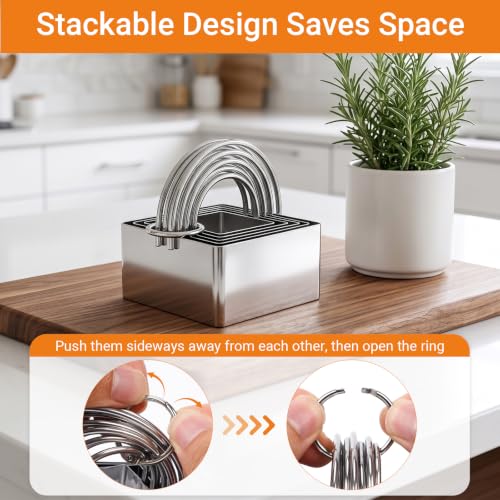 Mini Flan Egg Tart Cutter Set, 5-Piece 430 Stainless Steel with Handles