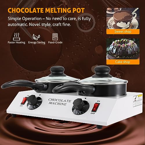 WICHEMI Chocolate Melting Pot Electric Chocolate Melter Warmer Dual-Pots - color: Double Pots