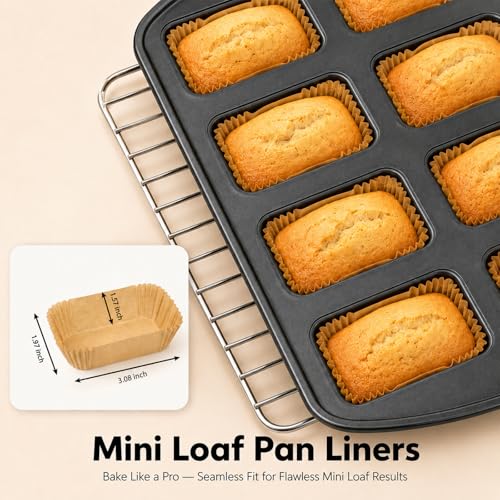150 Pcs Mini Loaf Pan Liners Compatible with Wilton Mini Loaf Pan - color: Mini