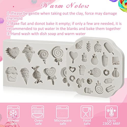 2 Pcs Sweets Polymer Clay Molds for Jewelry Making