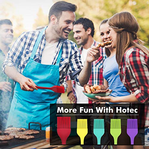 HOTEC 600℉ Heat Resistant Silicone Basting &Pastry Brush, Multicolor 5 - color: Multicolor