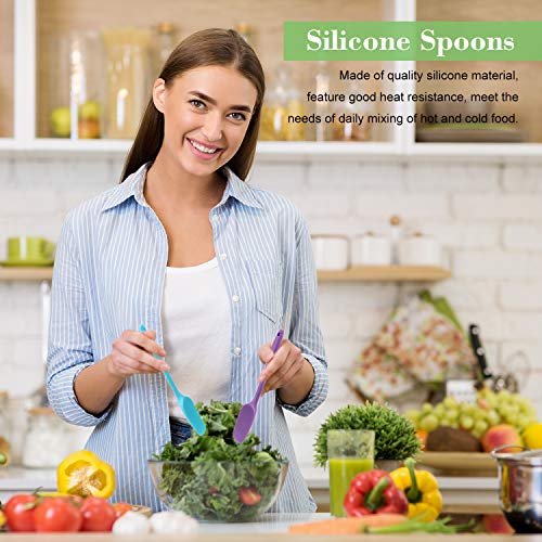 Patelai 7 Pcs Small Silicone Spoonula Spatula, 8.2 Inch Non Stick