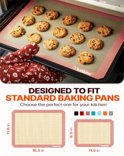 Katbite Silicone Baking Mat Set of 3 Pink - color: Pink 3 Pack