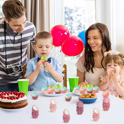 Pink Mini Size Cupcake Liners, Grease Resistant Muffin Baking Cups - color: Pink