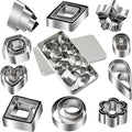 30Pcs Mini Cookie Cutter Set with Box,30 Small Molds To Cut Out Pastry Dough Pie Crust & Fruit, Geometric Set for Biscuit Mold