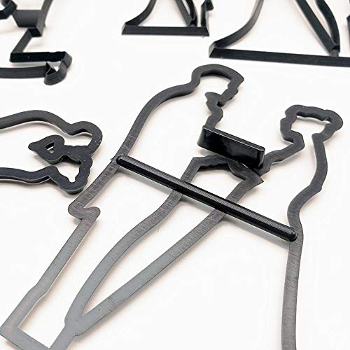 EORTA Set of 9 Fondant/Cookie Cutter Couples Silhouette Gumpaste Flowers Sugar Craft Mold Cake Decorating Tools for Husband and Wife, Wedding Birthday Valentine's Party, Bridegroom Bride Theme - size: Bridegroom and Bride