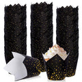 FYSUIMU 200Pcs Graduation Black Gold Star Tulip Cupcake Liners Foil Gold Star Muffin Baking Cups Cupcake Wrappers for Congrats Grad Holiday Birthday Party Supplies