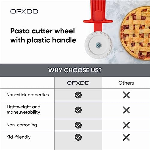 Pasta Cutter Wheel - Dough Cutter - Fluted Pastry Wheel Plastic - Roller Tool for Pasta, Ravioli with Plastic Handle, 6 Pcs, OFXDD