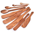 Spurtle Set,Wooden Spurtle Set of 9,Wooden Spoons for Cooking, Natural Teak Wooden Utensils for Cooking, Stirring, Mixing, Serving,Spurtles Kitchen Tools As Seen On Tv - size: Teak Wood Spurtle-9PCS