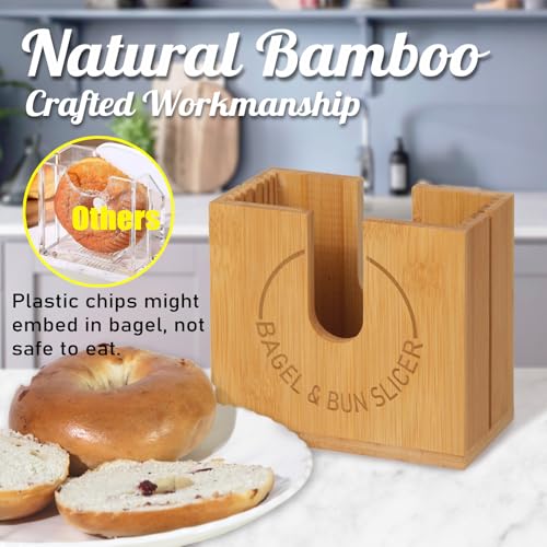 Adjustable Bagel Slicer Holder (Large) - size: Large (Bamboo)