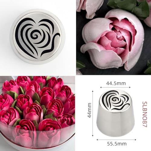 5 Pieces Stainless Steel XXL Russian Icing Nozzle Kit with 1 Ruffle Tip - color: SILVER SET13