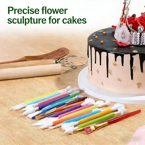 Fondant Sculpting Tool Set, 9-Piece Plastic Cake Decorating Pens