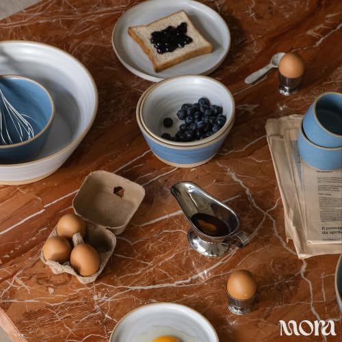 Mora Micro Ramekins Set of 4, 6oz Ceramic Pottery Baking Dishes - Microwave, Oven and Dishwasher Safe - Sky - color: Sky, size: Micro