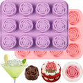 Rose Silicone Mold, 2 Pack Rose Chocolate Molds 24-Cavity - color: 2 Pcs Rose Chocolate Molds