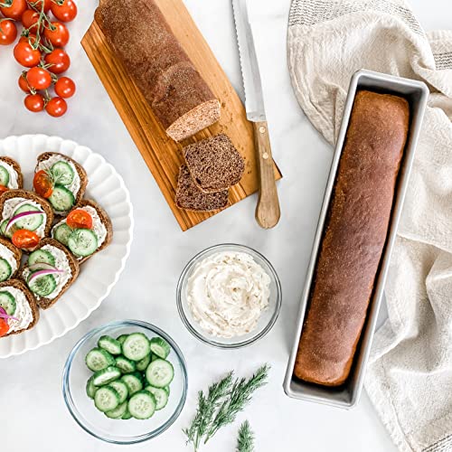 USA Pan Bakeware Nonstick Cocktail Sandwich Loaf Pan, 13.75 x 2.75 x 2.75 Inch (Pack of 6) - size: 13.75 x 2.75 x 2.75 Inch (Pack of 6), style: Cocktail Loaf Pan