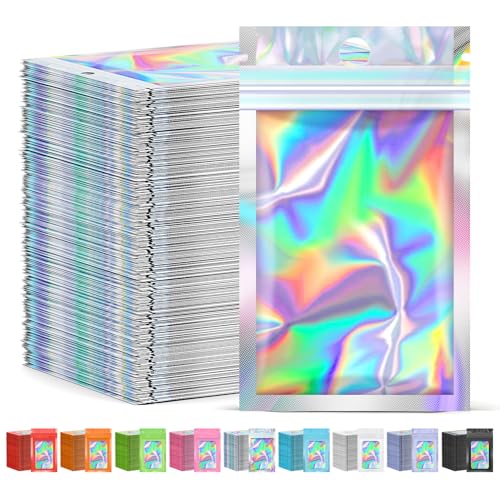 JETMORE 300PCS Mylar Bags 5.5x7.9" Holographic Bags Candy Packaging Bags - color: Holographic, size: 300pcs-5.5*7.9inch