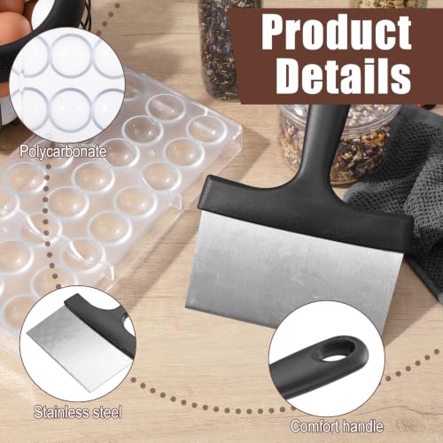 2 Pcs Polycarbonate Chocolate Molds with a Chocolate Scraper,Truffle Mould