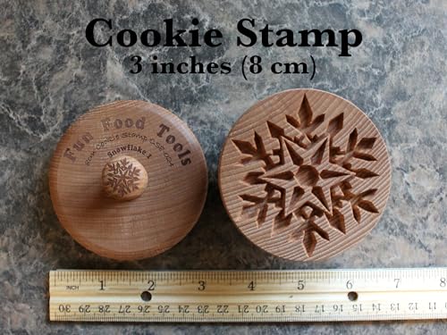 Large Wood Cookie Stamp, 3.1 inch (Snowflake 1 CS8-024) - color: Snowflake 1 CS8-024