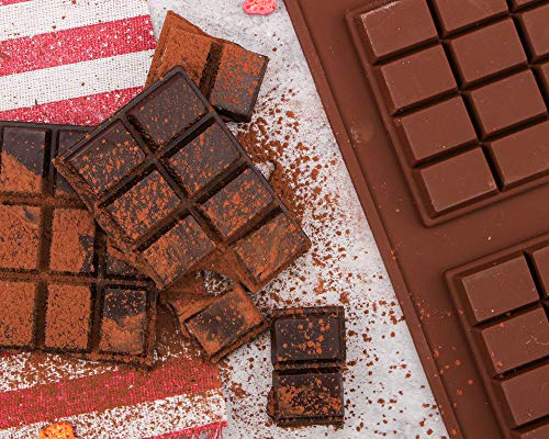 Webake Chocolate Bar Mold Silicone Break-Apart Candy Bar Molds 2 Pack for 4 Ounce Chocolate Chunk Protein Energy Bar Jumbo Chocolate Candy Bar, Easy Release Candy Molds Baking Pan - style: Chocolate Bar