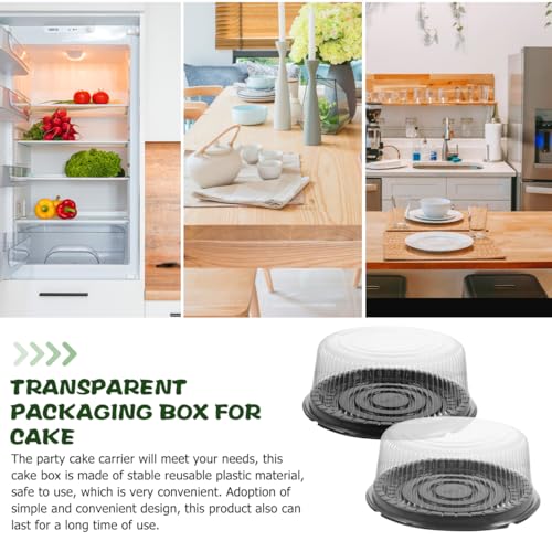 10-Pack Reusable Round Cake Boxes with Lids 9.44X9.44X3.54In Plastic Cake Containers for Birthday Wedding Party Carrying and Display