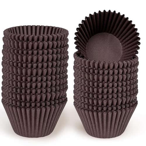 qiqee Coffee Cupcake Liners, 300 Count, Jumbo Size - color: Coffee, size: Large Size/300Packs