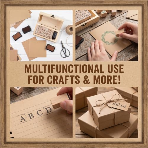 36 Pcs Alphabet Number Stamps, Wooden Rubber Letter Number Stamps Set for DIY Craft Scrapbooking Card Making - color: Yellow