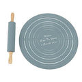 Large Silicone Rolling Pin Pastry Baking Mat Set for Kitchen (Grey) - color: Gray