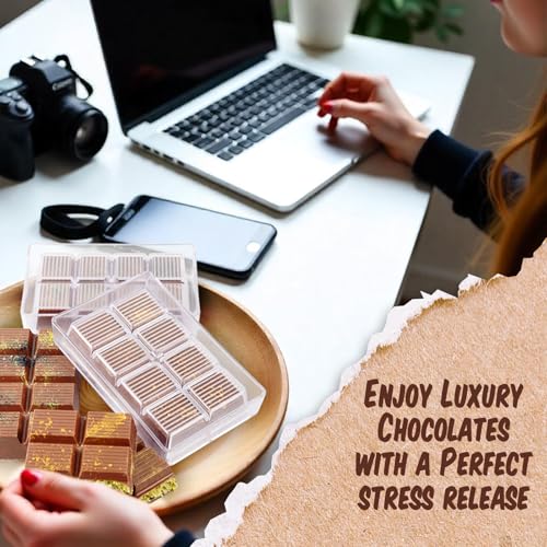 Authentic Polycarbonate Dubai Chocolate Bar Mold Kit (Dry-Use Required) – Professional Deep Bar Mold, BPA Free Food Grade, 8-Cavity Design, More Durable than Silicone Plastic Molds – 1 Piece