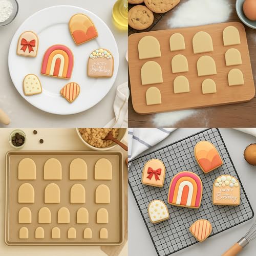 FUSOTO 6PCS Arch Cookie Cutter Set, Arch Shape, Stainless Steel, 1.5-4 Inch - style: Arch