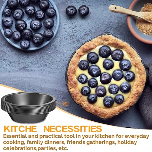 8 Pcs 4 Inch Steel Mini Pie Pans Tins, Black - color: Black, style: 4 Inch