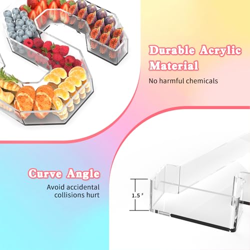 13.8" Acrylic Letter Charcuterie Tray,Fillable Alphabet Box (Letter Q) - color: Letter Q, size: 13.8" x 11.3" x 1.5"
